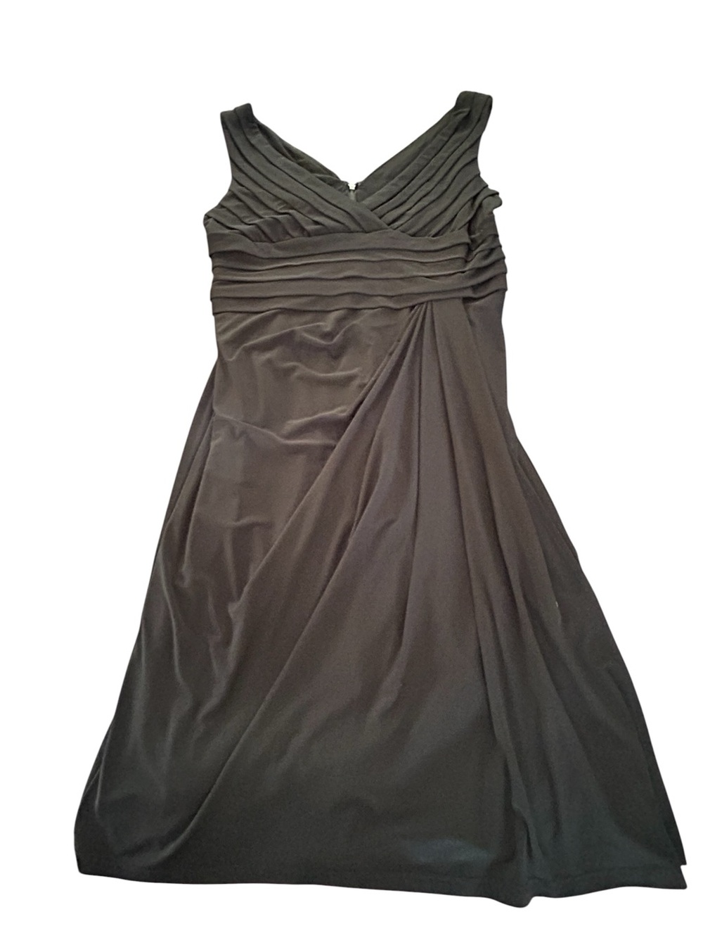 Jones NY Classic V-Neck Black Maxi Wedding Evening Formal Dress Sz 10 EUC - Picture 13 of 14